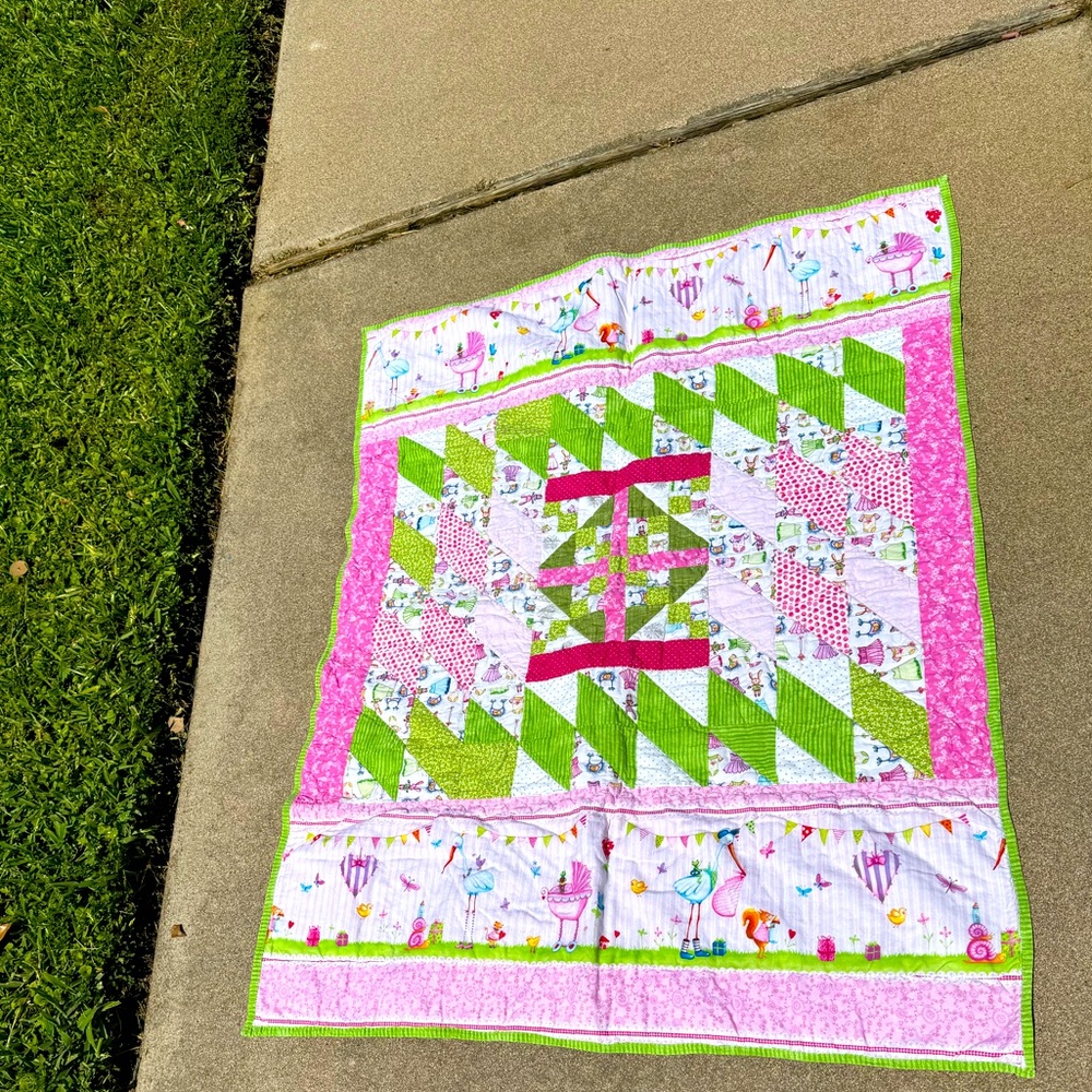 Pink, Quilt, Handmade